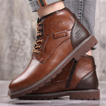 MEN'S RETRO CONTRASTING LACE UP BOOTS 44282600YL