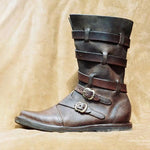 MEN'S VINTAGE MULTI-LAYER BUCKLE MID-CALF BOOTS 15883924S