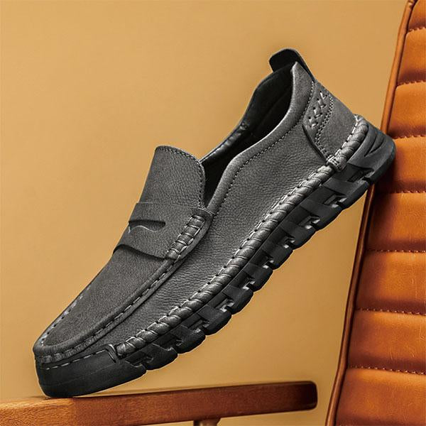 MEN'S HANDMADE STITCHING CASUAL LEATHER LOAFERS 87423750YL