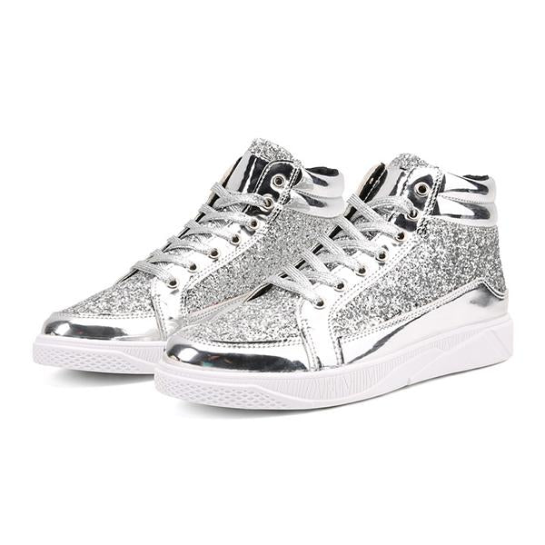 MEN'S STYLISH CASUAL SHINY HIGH-TOP SNEAKERS 59243087S