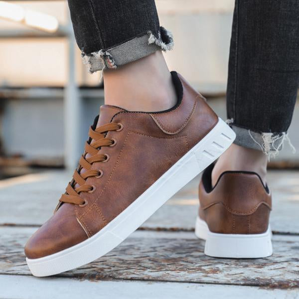 MEN'S RETRO LACE-UP FLAT CASUAL SHOES 86232809S