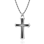 MEN'S TITANIUM STEEL CASUAL CROSS NECKLACE 31311820YL