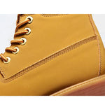 MEN'S YELLOW CASUAL ROUND TOE LACE UP BOOTS 73028877YL