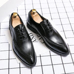 MEN'S BROGUE CARVED BUSINESS CASUAL SHOES 01574401S