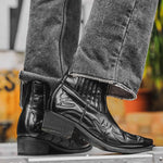 Men's Retro High Heeled Pointed Toe Cowboy Boots 62436876S