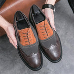 MEN'S FASHION BROGUE CARVED STITCHING LEATHER SHOES 05593068S