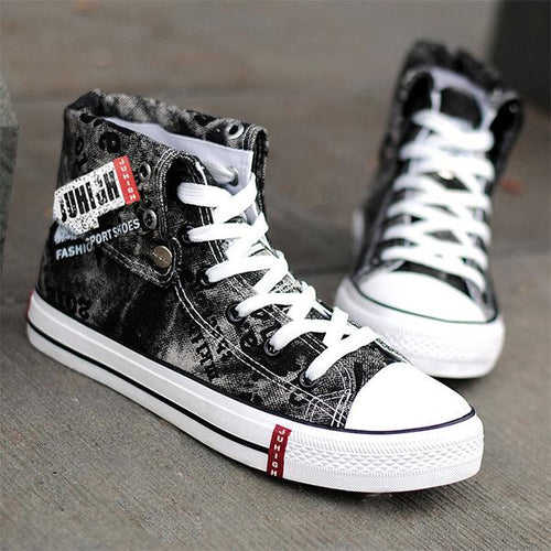 MEN'S RETRO STREET HIGH TOP CANVAS SHOES 47138877S