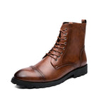 MEN'S RETRO MOTORCYCLE LACE UP CASUAL BOOTS 15786346YL