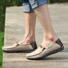 MEN'S RETRO LOAFERS RUBBER-SOLED CANVAS SHOES 27530787S