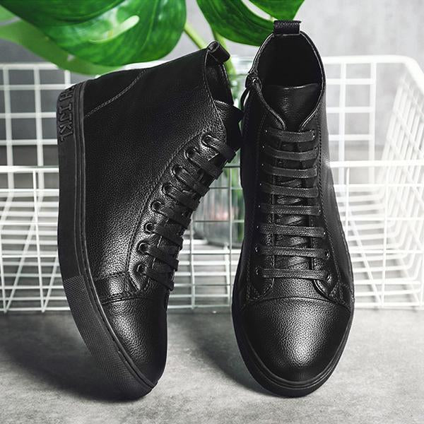 MEN'S STYLISH CASUAL SIDE ZIPPER LACE-UP SHOES 96928390S