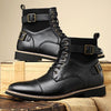 MEN'S CASUAL ANTI-SLIP BELT BUCKLE LACE UP BOOTS 07957754S