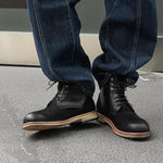 MEN'S RETRO STITCHING WORKWEAR STYLE LACE-UP BOOTS 81944525S