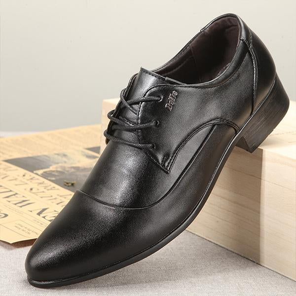 MEN'S SOLID COLOR LACE-UP BUSINESS DRESS SHOES 21332067S