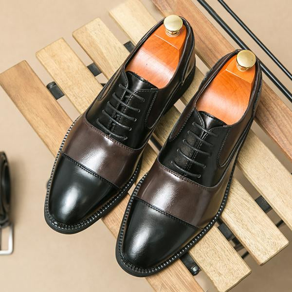 MEN'S BUSINESS CONTRAST COLOR SPLICED DRESS SHOES 25765798S