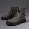 MEN'S RETRO LACE UP CASUAL LEATHER BOOTS 81247603YL