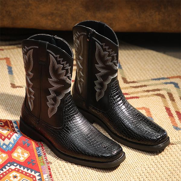 MEN'S RETRO EMBROIDERED WESTERN BOOTS 40379546YL