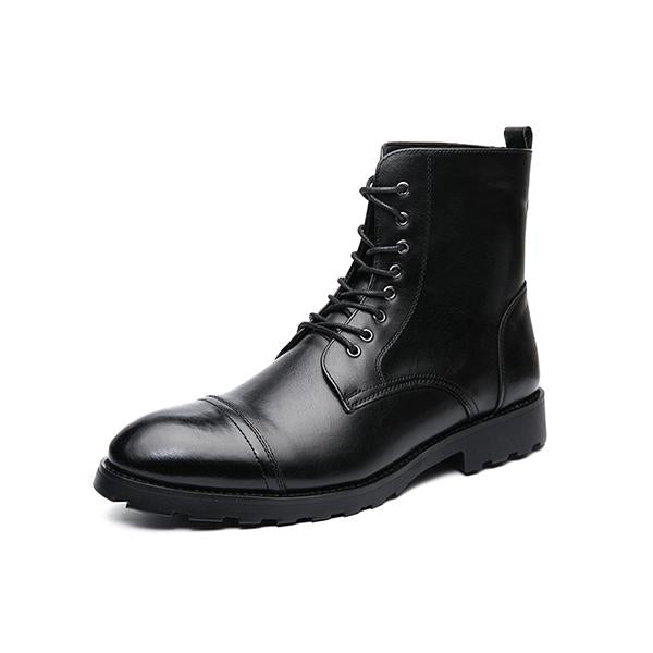 MEN'S RETRO MOTORCYCLE LACE UP CASUAL BOOTS 15786346YL