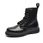 MEN'S STYLISH BLACK LACE UP CASUAL BOOTS 81736356YL