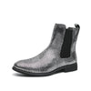 MEN'S HOLIDAY CHRISTMAS LOW HEELED LEATHER BOOTS 64794942YL