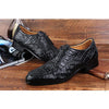 MEN'S CROCODILE PATTERNED BLOCK LEATHER SHOES 31185066YL