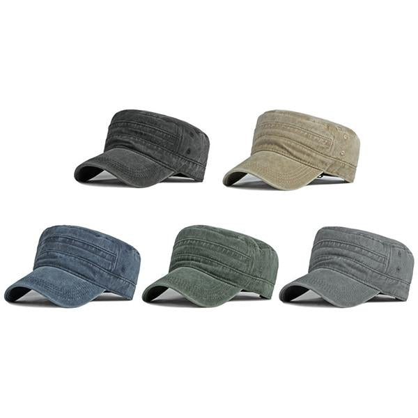 MEN'S WASHED AND DISTRESSED CASUAL FLAT HAT 48262616S