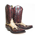 MEN'S EMBROIDERED SNAKE PRINT BLOCK HEEL WESTERN BOOTS 26509052S