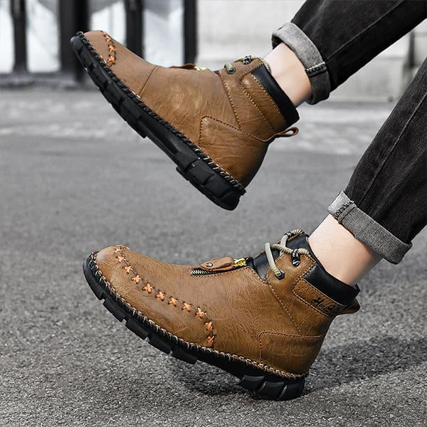 MEN'S CASUAL LACE-UP THICK SOLE WORK BOOTS 48635193S