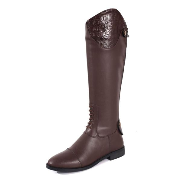 MEN'S RETRO BACK ZIP KNEE-HIGH EQUESTRIAN  BOOTS 75864943S