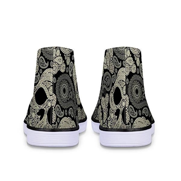 MEN'S HALLOWEEN SKELETON LACE CANVAS CASUAL SHOES 51483419YL