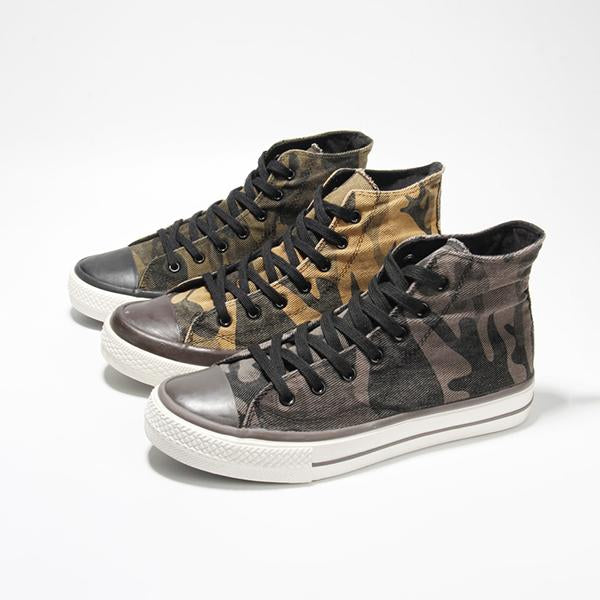 MEN'S CLASSIC LACE-UP RETRO CAMOUFLAGE CANVAS SHOES 61198095S