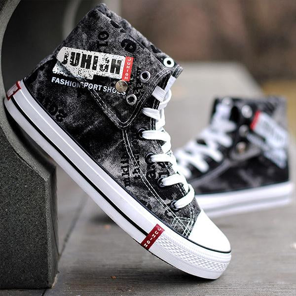 MEN'S RETRO STREET HIGH TOP CANVAS SHOES 47138877S