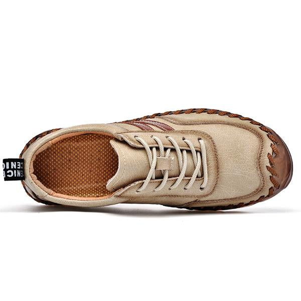 MEN'S RETRO CASUAL LACE UP LEATHER SHOES 49630087YL