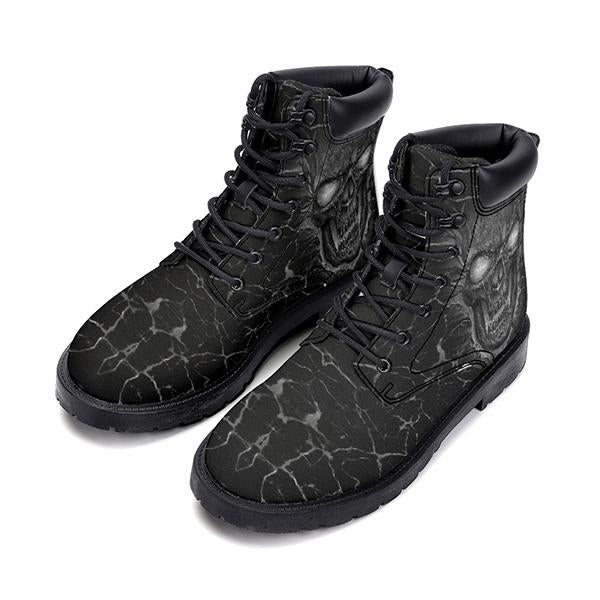 MEN'S HOLIDAY SKULL PRINT LACE UP BOOTS 92259441YL