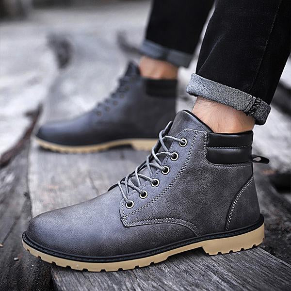 MEN'S CASUAL WORKWEAR STYLE LACE-UP BOOTS 77168033S