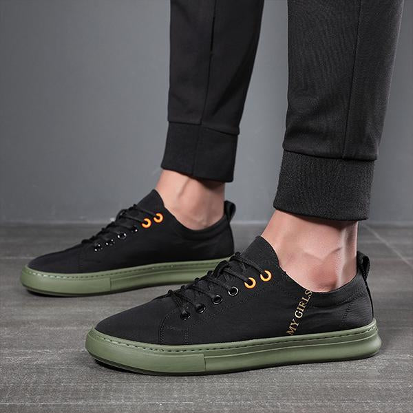 MEN'S CASUAL LOW TOP LACE-UP CANVAS SHOES 15963645S