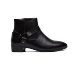 MEN'S SOLID COLOR POINTED SIDE ZIPPER CASUAL BOOTS 03888463YL