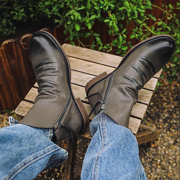 MEN'S CASUAL CHELSEA BOOTS WITH DOUBLE SIDE ZIP 38834175S