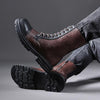 MEN'S CASUAL PATCHWORK ZIP-UP MOTORCYCLE BOOTS 32732082S