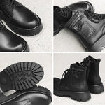 MEN'S CASUAL THICK-SOLED LACE-UP POCKET BOOTS 29655135S