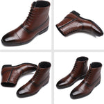 MEN'S FASHION SIDE ZIPPER BROGUE VINTAGE ANKLE BOOTS 16752214S