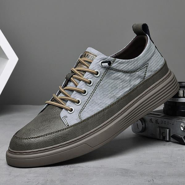 MEN'S STYLISH CASUAL LACE-UP LEATHER SNEAKERS 63440216S