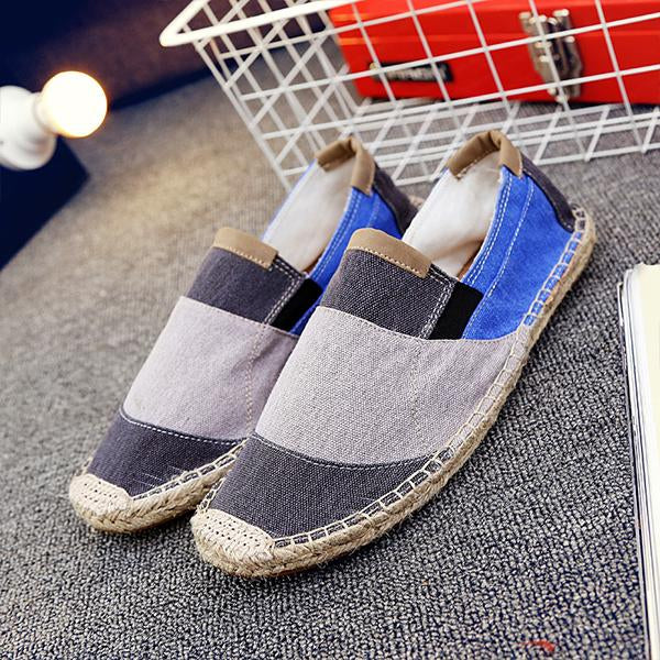 MEN'S LINEN CONTRAST COLOR CASUAL ESPADRILLES 16531277S