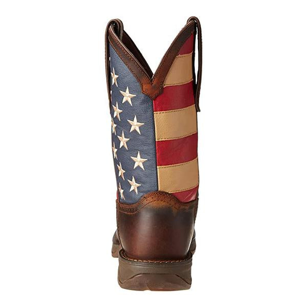 MEN'S RETRO STAR AND STRIPE PATCHWORK WESTERN BOOTS 56800054S