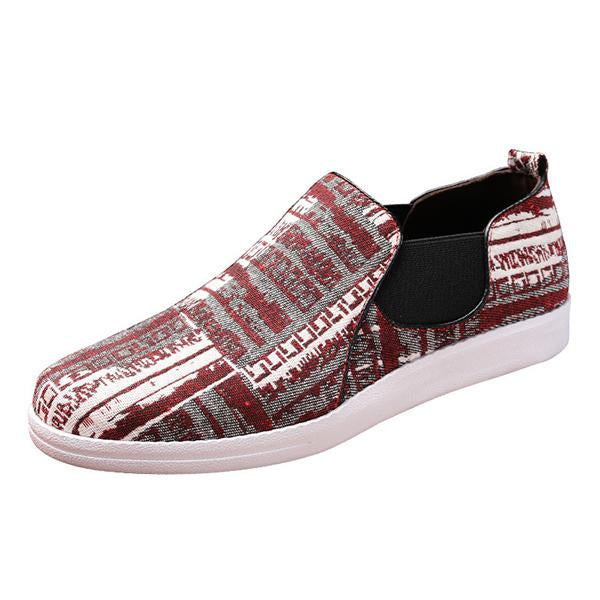 MEN'S CASUAL ETHNIC PATTERN SLIP-ON FLAT SHOES 88906855S