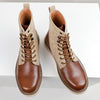 MEN'S CASUAL CONTRAST COLOR LACE-UP WORK STYLE BOOTS 20972198S