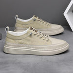 MEN'S STYLISH CASUAL LACE-UP LEATHER SNEAKERS 63440216S