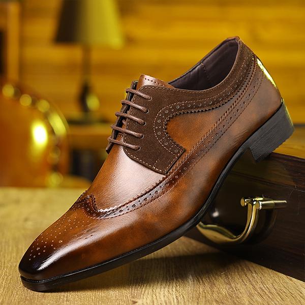 MEN'S VINTAGE BROGUE ENGRAVED DRESS SHOES 27449462S