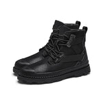 MEN'S CASUAL BLACK THICK SOLE BUSINESS MARTIN BOOTS 39346658S