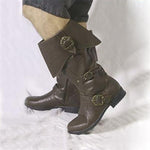 MEN'S RETRO BELT BUCKLE SIDE ZIPPER KNIGHT BOOTS 66268034S