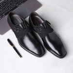 MEN'S STYLISH COLORBLOCK BELT BUCKLE DRESS SHOES 94435109S